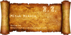 Mituk Nikola névjegykártya